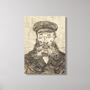 Postman Joseph Roulin (Sepia Sketch) (från van Gog Canvastryck
