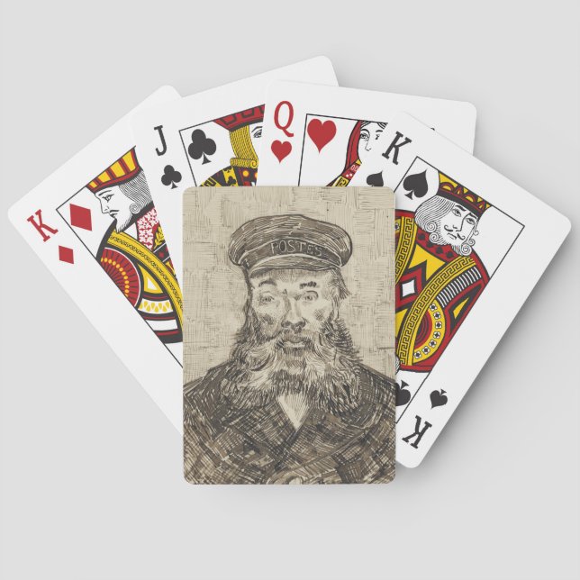 Postman Joseph Roulin (Sepia Sketch) (från van Gog Casinokort (Baksidan)