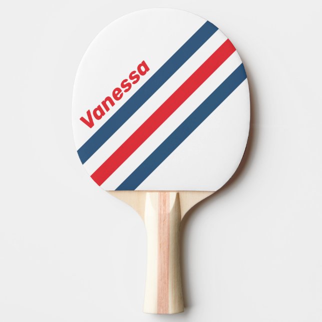 Postman Nostalgic Vinklad Randig med Namn Pingisracket (Framsidan)