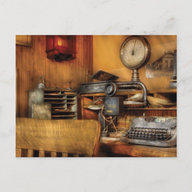 Postman - på kontoret vykort (Framsida)