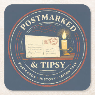 Postmarked & Tipsy Coaster Underlägg Papper Kvadrat