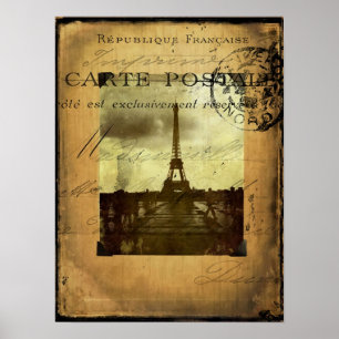 Postmarkerad Paris-Poster Poster