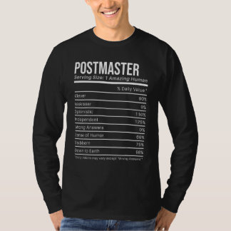 postmaster Nutritional Values Nutrition Facts T Shirt