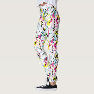 Postmodern Memphis Stil Mönster Leggings