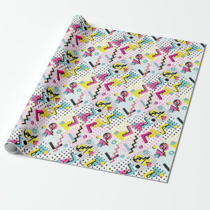 Postmodern Memphis Stil Mönster Presentpapper