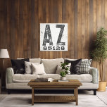 Postnummer Arizona för jordbrukshuset Canvastryck<br><div class="desc">Det här rustiska tecknet är ett enkelt sätt att visning kärlek hemma. Postnumret kan vara personlig med valfri postkod i tillståndet. Gör en underbar gåva. Skapat av Farmhouse Press.</div>