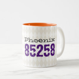 Postnummer, Flytta New Home Harlequin Mönster Två-Tonad Mugg