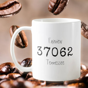 Postnummer för minimalistisk stad, svart kaffemugg