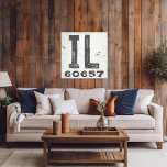 Postnummer Illinois för jordbrukshus Canvastryck<br><div class="desc">Det här rustiska tecknet är ett enkelt sätt att visning kärlek hemma. Postnumret kan vara personlig med valfri postkod i tillståndet. Gör en underbar gåva. Skapat av Farmhouse Press.</div>