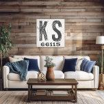 Postnummer Kansas för jordbrukshuset Canvastryck<br><div class="desc">Det här rustiska tecknet är ett enkelt sätt att visning kärlek hemma. Postnumret kan vara personlig med valfri postkod i tillståndet. Gör en underbar gåva. Skapat av Farmhouse Press.</div>