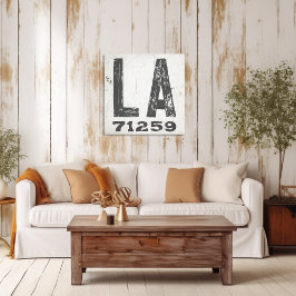 Postnummer Louisiana för jordbrukshuset Rustic Sta Canvastryck