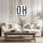 Postnummer Ohio för jordbrukshus Canvastryck<br><div class="desc">Det här rustiska tecknet är ett enkelt sätt att visning kärlek hemma. Postnumret kan vara personlig med valfri postkod i tillståndet. Gör en underbar gåva. Skapat av Farmhouse Press.</div>