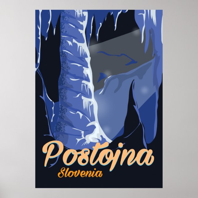 Postojna Slovenska vintage resor poster (Framsidan)