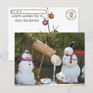 Postpass - 2 Smälter Snögubbar julkort Vykort