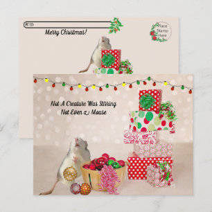 Postpass - Cute Råtta dekorerar för jul Vykort