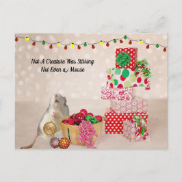 Postpass - Cute Råtta dekorerar för jul Vykort