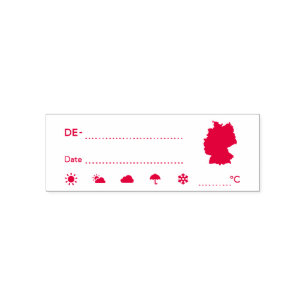 Postpass-ID DE Tysklanda väderdatum Självfärgande Stämpel