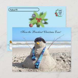 Postpass - julkort i Florida Snögubbe Vykort
