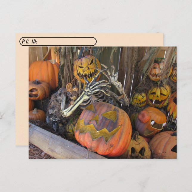 Postpass - Pumpkin Ghoul Halloween Postcard Vykort (Fram/baksida)