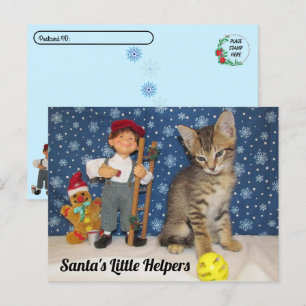 Postpass - Tomtens lilla hjälprar - Katt & Elf Vykort