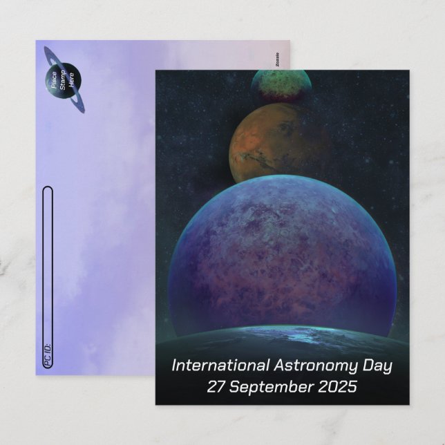 Postpassage av Internationell Astronomidagen - Pla Helg Vykort (Fram/baksida)