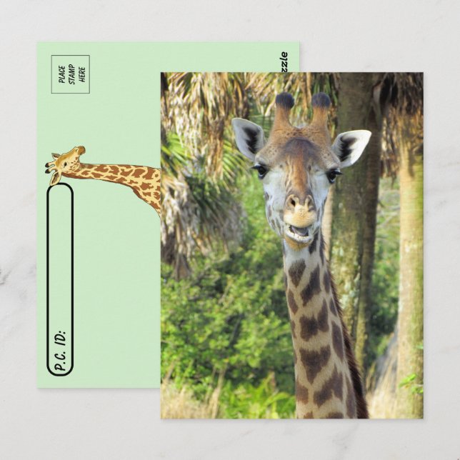 Postpassage - Fånig Giraffe-vykort Vykort (Fram/baksida)