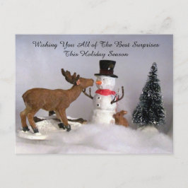 Postpassage - Snögubbe och renar Roligt Winter Vykort