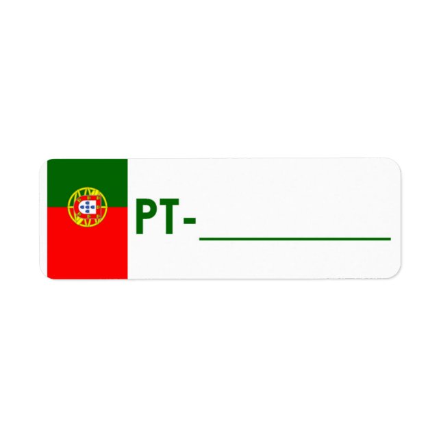 Postpassagen ID - etikett Portugal "Flagga Stil" Returadress Etikett (Framsidan)