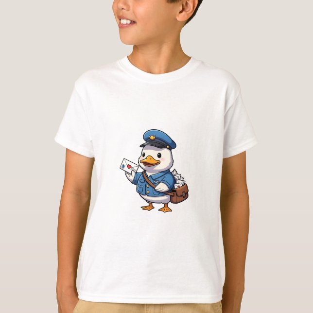 Postpingvin Barnleverans av post T Shirt (Framsida)