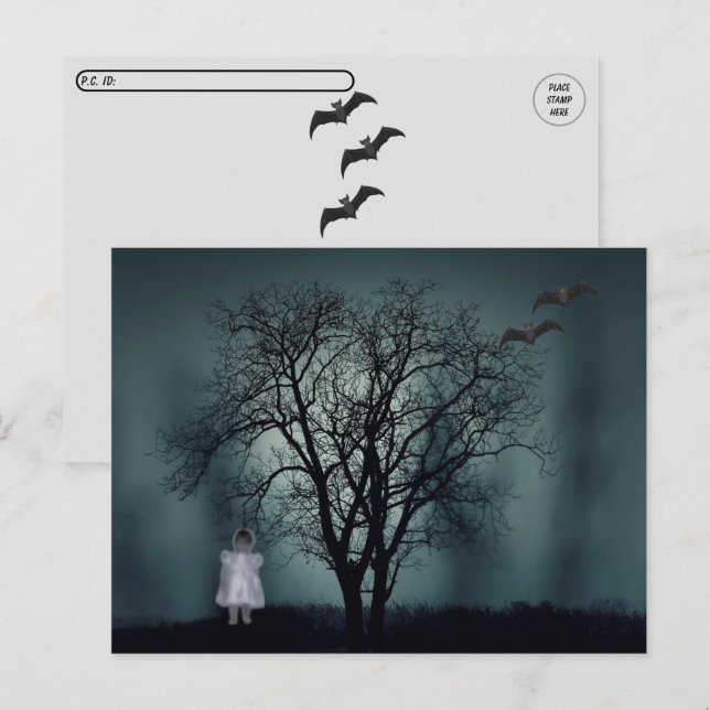 Postrossing Ghost Småbarn Vykort (Fram/baksida)