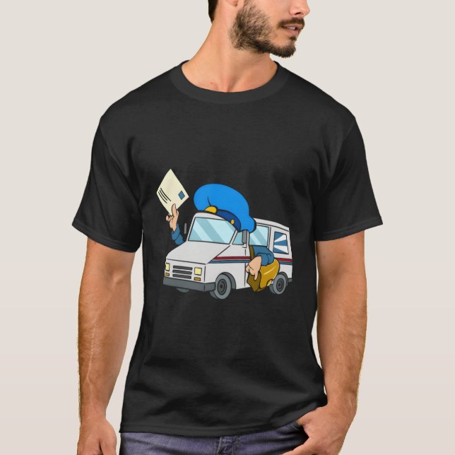 Postservice Lastbil Illustration Postbefordran M T Shirt (Framsida)