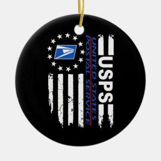 Postservise flagga julgransprydnad keramik