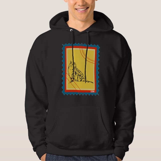 Poststämpel Vilda Djur Leopard Hoodie (Framsida)