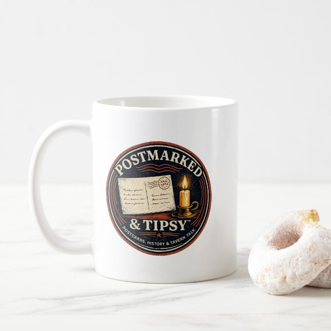 Poststämplad & Berusad Kaffe Kopp (Med munk)