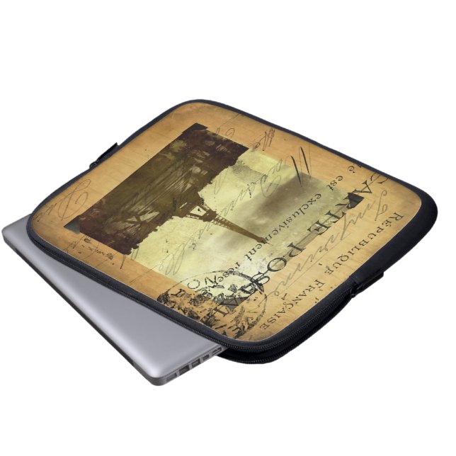 Poststämplade Paris Laptop Sleeve (Framre botten)