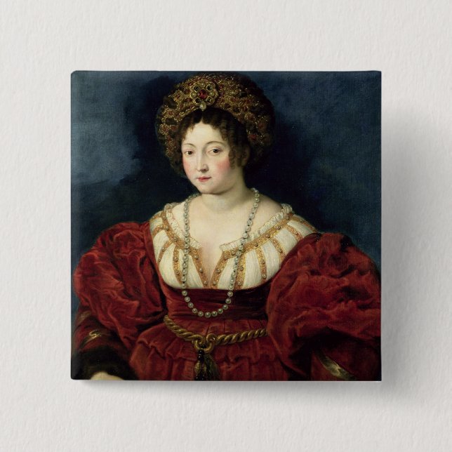 Postumt porträtt av Isabella d'Este Knapp (Framsida)