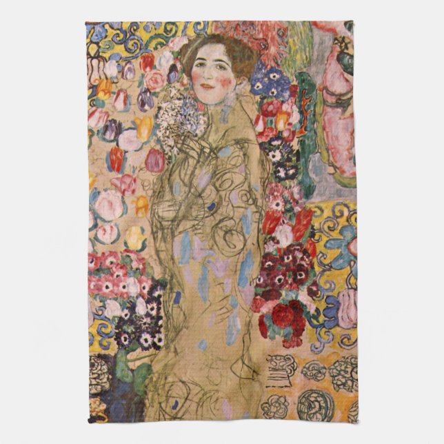Postumt porträtt av Ria Munk av Gustav Klimt Kökshandduk (Vertikal)