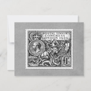 Postunionskongressen 1929 1 Pound Postage Frimärke Inbjudningar