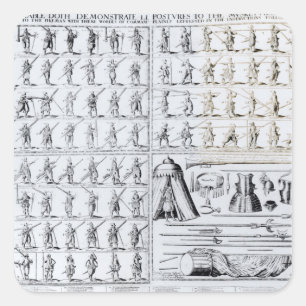 Postures for Musketeers and Pikemen Fyrkantigt Klistermärke
