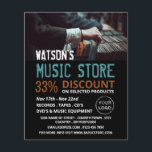 Postval, Music Store-reklam Flygblad<br><div class="desc">Spela in Select,  Music Store-annonsering med utfällbara utlösare av Affärskortet Store.</div>