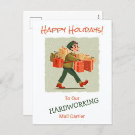 Postvykort för Retro Tecknad Mail Man Helg Vykort