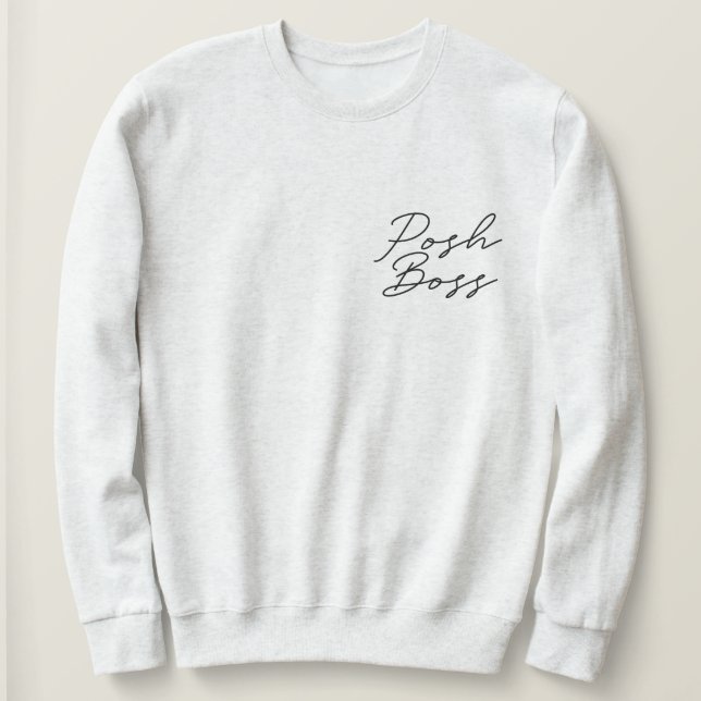 Posu-Grått-minimalistisk Pullover-sötskjorta T Shirt (Design framsida)