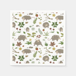 Posumas i Berry Fält i White Pappersservett