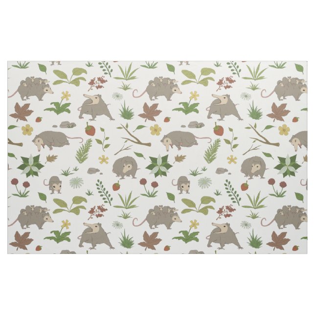 Posumas i Berry Fält i White Tyg (Fat Quarter)