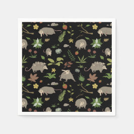 Posuméer i Berry Fält i Black Pappersservett