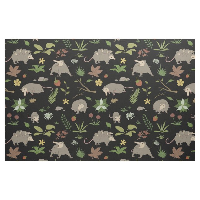 Posuméer i Berry Fält i Black Tyg (Fat Quarter)