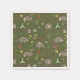 Posuméer i Berry Fält i Grönt Pappersservett