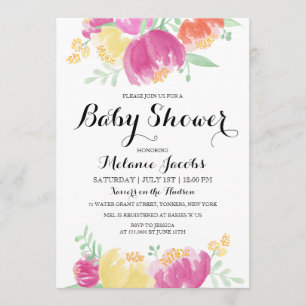 Posy Garden   Baby Shower Inbjudningar