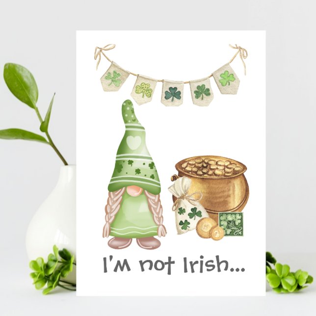 Pot av Guld Flirty Gnome Funny St Patrick Day Card Meddelande (Skapare uppladdad)