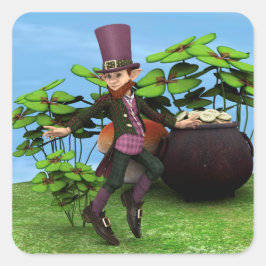 Pot av Guld Fyrkantigt Klistermärke